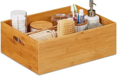 Productafbeelding van Opbergbox bamboe - Houten kist - Opbergdoos hout - 14 x 40 x 30 cm - Opberger - Badkamer - Speelgoed - Natuur