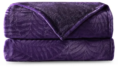 Zdjęcie produktu dla Koc polarowy z flaneli, 152 x 200 cm, kolor fioletowy, do użytku w domu