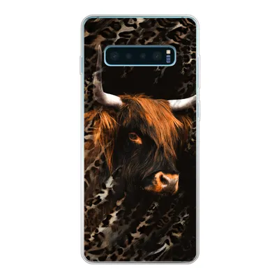 Produktbild von MuchoWow® Handyhülle Schutzhülle Hülle für Samsung Galaxy S10 Lite Schottischer Highlander - Pantherdruck - Schwarz Silikon Softcase Handy Hülle - Schutz