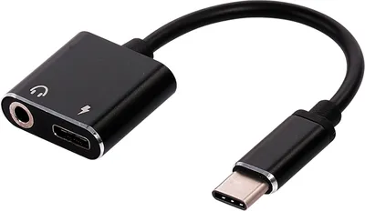 Produktbild von Nabíjecí kabel pro sluchátka typ C na 3,5mm jack USB C audio aux kabel audio adaptér konvertor pro nabíjení sluchátek (černý)