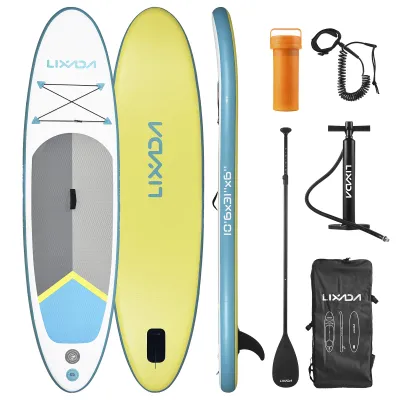 Obrázok produktu pre Nafukovacia doska na paddleboarding – Sada na paddleboarding pre dospelých, pozostávajúca z dosky hrubá 15 cm, nastaviteľnej pádlom, pumpičky a ruksaku