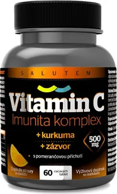 Obrázek produktu pro Vitamin C 500 mg Imunita kurkuma + zázvor tbl.60 s pomerančovou příchutí