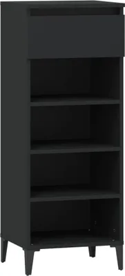 Obrázok produktu pre vidaXL Stojan na topánky čierny 40x36x105 cm Materiál drevo