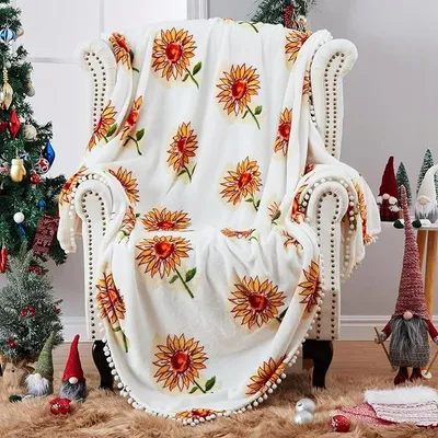 Produktbild von Fleecedecke, Überwurf, weich, dick, warm, groß, 153 x 204 cm, Weihnachten
