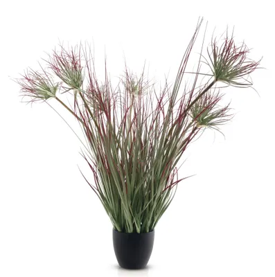 Produktbild von Meisterhome® Zyperngras Kunstpflanze 90 cm – Künstliche Zimmerpflanze groß – Realistisches Cypergras Ziergras – Dekorative Kunstpflanze