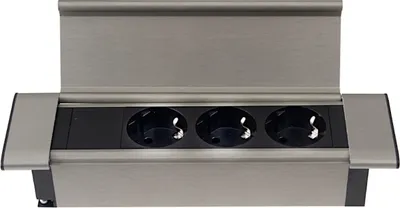 Produktbild von DesignLight Flatbox 3-fach Schuko-Steckdose mit 1,8 Meter Natzkabel mit Schukostecker / Steckdosenverteiler