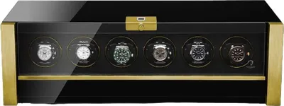 Produktbild von Modalo - 4006114G - Uhrenbeweger für 6 Uhren - Allegra Schwarz/Gold
