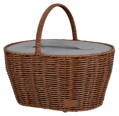 Produktbild von UNUS® Einkaufskorb inklusive Kühltasche in Rattan-Optik, Langlebig und Wetterfest groß braun
