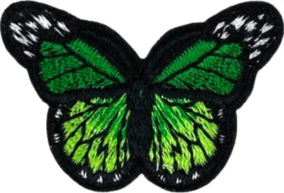 Produktbild von Schmetterlings-Emblem-Aufnäher zum Aufbügeln, grün