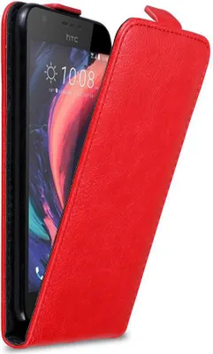 Produktbild von Cadorabo Hülle für HTC Desire 10 LIFESTYLE / Desire 825 Schutz Hülle in Rot Flip Etui Handyhülle Case Cover