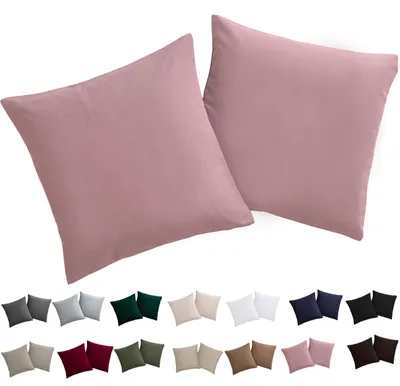 Imagen del producto de Funda de cojín de 40 x 40 cm, juego de 2, 100% microfibra, con cremallera, para almohadas