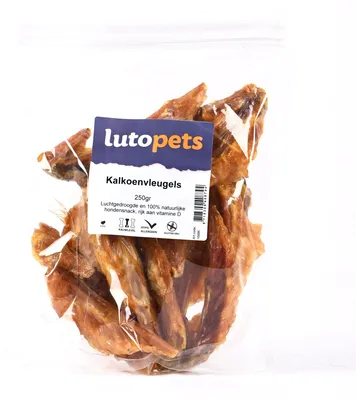 Productafbeelding van Lutopets Kalkoenvleugels – 250 g – Gedroogde kalkoenvleugels voor honden