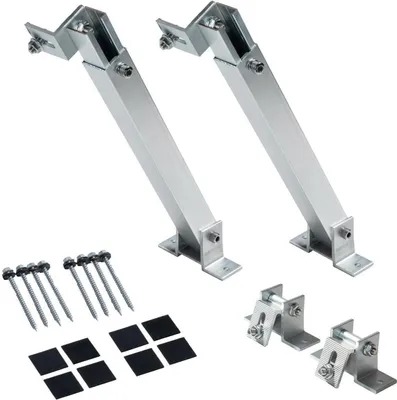 Obrázok produktu pre Montážna sada solárnych panelov pre ploché strechy, strechy, steny, lode, obytné autá, uhol Alu podpery pre FV, solárny panel 1 sada 15°-30° strieborná