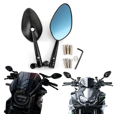 Produktbild von Universeller Motorrad-Seitenspiegel, 10 mm/8 mm, Schwarz