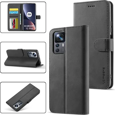 Produktbild von Xiaomi 12T Pro Hülle, Klapphüllen Brieftasche Leder Magnetverschluss Ständer Schutzhülle für Xiaomi 12T / 12T Pro / Redmi K50 Ultra Schwarz