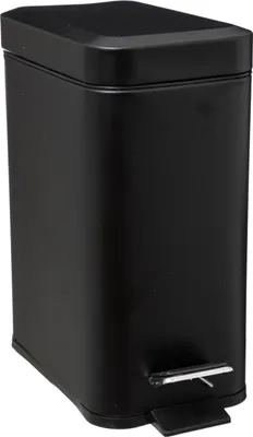 Produktbild von 5Five Mulleimer/Treteimer - schwarz - Metall - 5L - 14x29x30 cm