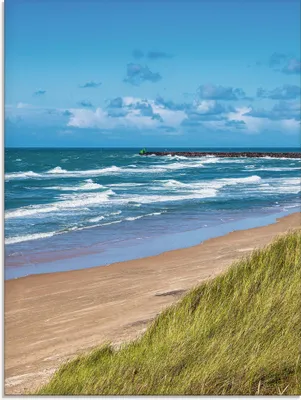 Produktbild von ARTland Glasbild Düne und Strand bei Hirtshals Dänemark I Größe: 45x60 cm