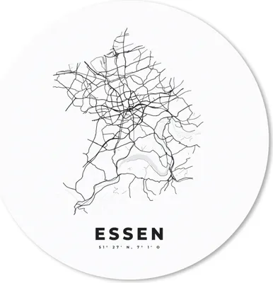 Produktbild von MuchoWow® Mauspad Mousepad Stadtplan - Deutschland - Schwarz-weiß - Essen - Karte 40x40 cm - Mousepads - Maus Mat - Pad - Mausunterlage - Schreibtisch Accessoires