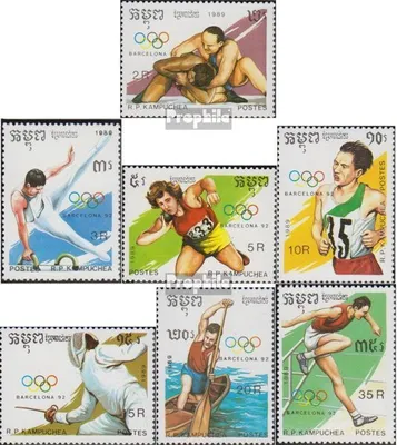 Produktbild von Briefmarken Kambodscha 1989 Mi 1040-1046 (kompl.Ausg.) postfrisch Olympische Sommerspiele 92