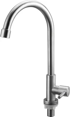 Immagine prodotto di rubinetto per lavello da cucina in acciaio inox 32x13,5 cm rubinetto monocomando acqua fredda rubinetto argento