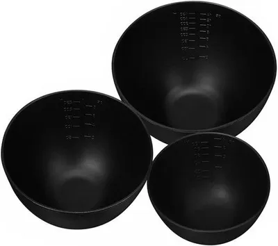 Produktbild von Silikon-Masken-Mischer-Set 3-teilig schwarz 100ml 250ml 450ml