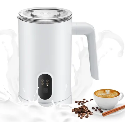 Milchaufschäumer 350 ml, Edelstahl, Weiß, automatisch