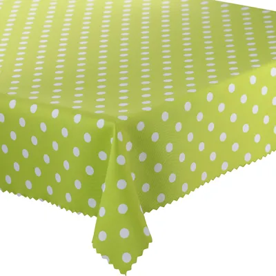 Obrázek produktu pro Ubrusy odolné proti skvrnám s potiskem puntíků zelené 130x260 cm