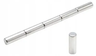 Produktbild von Neodym-Magnet, zylindrisch, 4 x 15 mm, N38, starker Magnet, Tragkraft 0,63 kg, 50 Stück