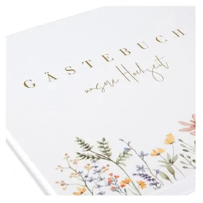 Produktbild von Hochzeits-Gästebuch Blütenliebe, weiß, 24,5 × 22,5 cm, 100 Seiten