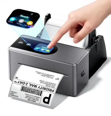 Produktbild von Thermodrucker Etikettendrucker Touchscreen - Bluetooth und USB - 4x6 Versandetiketten - 203 DPI - 150 mm/s