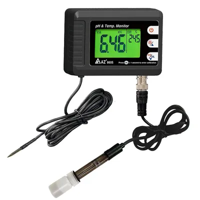 Produktbild von Wandmontiertes PH/Temperaturmessgerät mit großem Display und Hintergrundbeleuchtung,ph tester für Aquarium, Hydrokultur und Labor