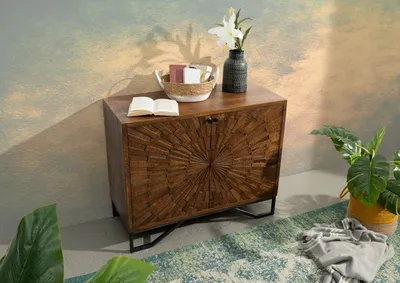 Produktbild von MASSIVMOEBEL24 Kommode Mango 107x46x86 braun lackiert STILMÖBEL #115