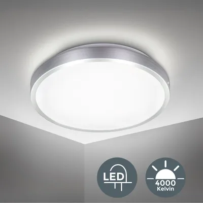 Produktbild von B.K.Licht LED Deckenleuchte Silber/Titan rund Ø29cm 15W 1500lm Neutralweiß 4000K Backlight