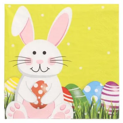 Zdjęcie produktu dla Serwetki 3-warstwowe składane na 1/4 33 cm x 33 cm "Easter Bunny"