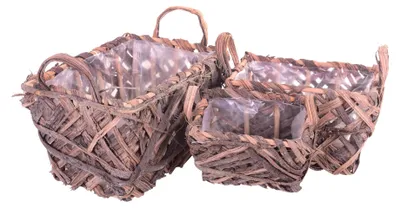 Immagine prodotto di Set 3 Cesto Rettangolare in Vimini Larghezza 34 cm