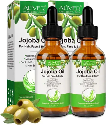 Produktbild von Jojobaöl Haaröl Hautöl Massage Haarpflege Hautpflege kaltgepresst Bio Vegan, 2x 60ml