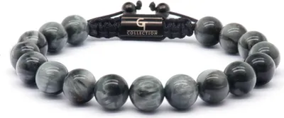 Produktbild von GT Collection | Single Bead Armband Herren mit Energie Steine, mit Verstellabarer Kordel und Geschenkschachtel