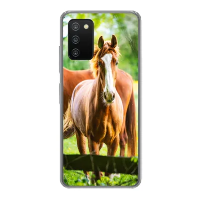 Produktbild von MuchoWow® Handyhülle Schutzhülle Hülle für Samsung Galaxy A03s Pferde - Licht - Wiese Silikon Softcase Handy Hülle - Schutz