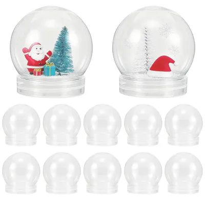 Image de Kit de fabrication de boules à neige, 20 pièces, contenance de 150 ml, avec couvercle, diamètre de 6 cm