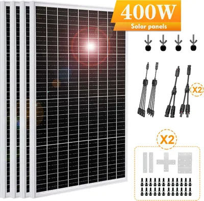 Produktbild von 400W Solarpanel Kit Solarmodul Monokristallin Solaranlage Komplettpaket für Wohnmobil Balkon Camping RV