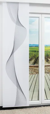 Produktbild von Lysel Schiebegardine Kurvenband in Grau, in der Größe (BxH) 60cm x 245cm