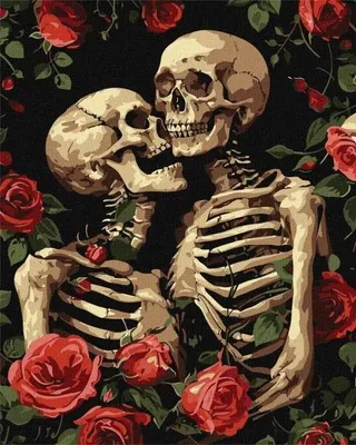 Image de Peinture par numéros - Squelettes amoureux - Ideyka