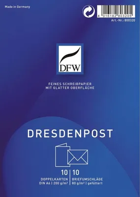 Produktbild von DFW 800320 Doppelkarte DresdenPost - A6 hoch, 10 Karten/10 Umschläge