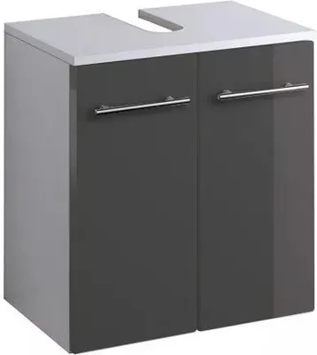Produktbild von Bad Waschbecken Unterschrank Parma in hochglanz grau 50 cm breit
