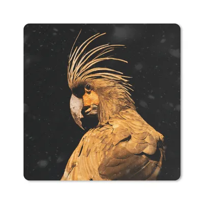 Produktbild von MuchoWow® Mauspad Mousepad Kakadu - Gold - Schwarz 30x30 cm - Mousepads - Maus Mat - Pad - Mausunterlage - Gaming