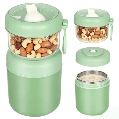 Produktbild von Solidchoice – Müsli-Becher aus Edelstahl mit 2 Fächern, 530 ml und 330 ml