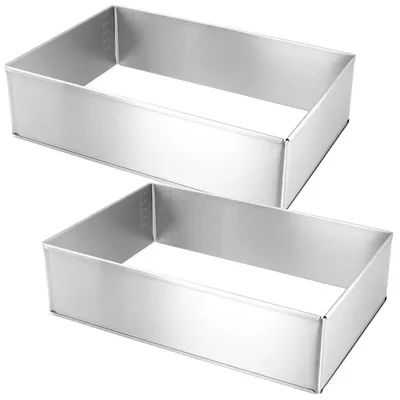 Immagine prodotto di Telaio posteriore rettangolare, regolabile, in acciaio inossidabile, set da 2, dimensioni 30-50 x 20-35 x 8 cm