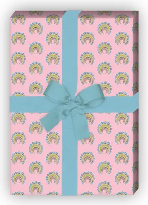 Produktbild von Feines Geschenkpapier mit Paisley Hörnchen, rosa zum Einpacken - G11504, 32 x 48cm