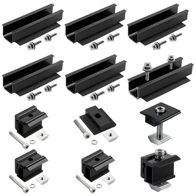 Solarmodul-Befestigungsset mit Rails und Klemmen 30/33/35mm