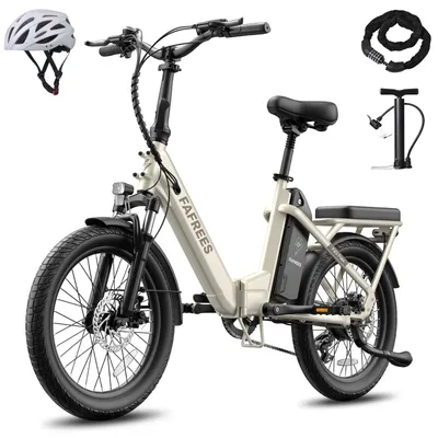 Produktbild von E-Bike Faltrad mit 36 V 25 Ah Akku bis zu 120 km Pedelec Aluminiumlegierung 20 Zoll Klapprad 250 W, Beige